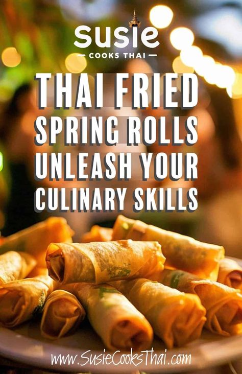 🎉🍽️ Wow your guests with homemade Por Pia Tod! These crispy spring rolls are easy to make, totally addictive, and pair perfectly with your favorite dipping sauce.  #PartyFood #ThaiDelights Street Food At Home, Homemade Spring Rolls, Thai Spring Rolls, Rice Paper Recipes, Spice Tray, Thai Spices, Fried Spring Rolls, Rolls Easy, Spring Roll Wrappers