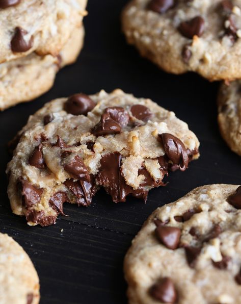 TREASURE COOKIES! These are an elevated chocolate chip cookie..sweetened with sweetened condensed milk, extra flavor from browned butter and graham cracker crumbs, and the perfect amount of coconut that even coconut haters will still love them! #cookiesandcups #cookies #recipe #chocolatechip #baking Bars With Sweetened Condensed Milk, Treasure Cookies, Savory Treats, Camping Snacks, Browned Butter, Cookie Time, Birthday Desserts, Cookie Party, Graham Cracker Crumbs