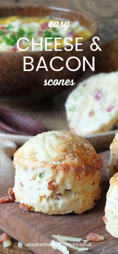 Bacon Scones, Savoury Scones, Cheese Scone Recipes, Homemade Biscuits Recipe, Scones Recipe Easy, Scones Easy, Cheese Scones, Savory Scones, Bacon And Cheese