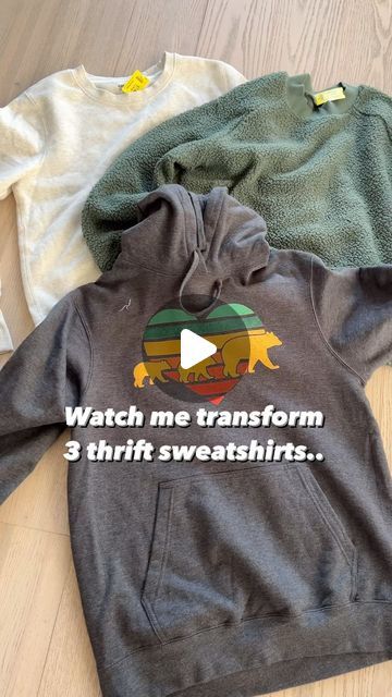 Turning A Sweatshirt Into A Cardigan, Diys Using Old Clothes, Upcycle A Sweater, Upcycle Zip Up Hoodie, Cropping A Sweatshirt Diy, Too Small Sweatshirt Refashion, Hoodie Too Big Hacks, Make Sweatshirt Smaller, Diy Quilt Sweatshirt