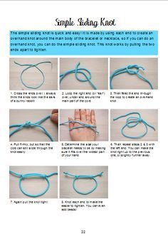 head. 6.Then repeat steps 2 & 3 with the left end. You can make the knot right up to the previous one, or slightly further away. Just be careful not to move the previous knot, or your bracelet might end up the wrong size. How To Tie The End Of A Bracelet Sliding Knot, Slide Knot Tutorial, How To Tie A Sliding Knot Necklaces, How To Tie Nots For Bracelets, End Of Bracelet Knot, Resizable Bracelet Diy, Tying A Bracelet Sliding Knot, Self Adjusting Bracelet Sliding Knot Diy, How To Make A Resizable Bracelet