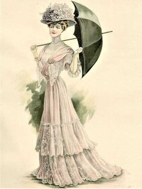 1907 Fashion, 20th Century Dress, Edwardian Fashion Plates, Edwardian Era Fashion, Edwardian Gowns, 1900 Fashion, Vintage Prairie Dress, Edwardian Wedding, 1900s Fashion