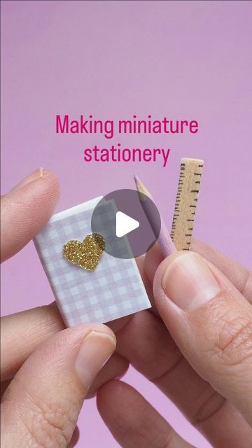 Kathryn Watson on Instagram: "Here's some tips for making your own mini stationery at home!   - Use wrapping paper stuck onto card for notebook covers, or even print your favourite book cover from the internet - Cut a coffee stirrer for a tiny ruler, and tooth picks or the ends of skewers can be made into pencils - Tweezers are a must for holding tiny things for painting!   Feel free to ask any questions below and I'll try answer them!" Cute Mini Notebook, Cute Mini Notebooks, Tooth Pick Crafts, Girly Crafts For Kids, How To Make A Mini Book, Kawaii Diy Crafts Easy, Mini Notebooks Diy, Diy Mini Notebook, Tiny Notebook