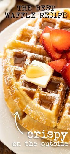 Classic Waffle Recipe, Best Waffle Recipe, Waffle Maker Recipes, Homemade Waffles, Waffle Recipe, Waffle Recipes, Breakfast Brunch Recipes, Breakfast Dishes, Breakfast Recipes Easy