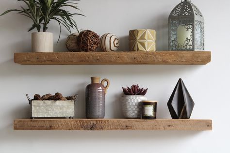 Floating Reclaimed Wood Shelves | Industrial, Rustic, Genuine Barn Wood l Amish Handcrafted in Lancaster County, PA by UrbanLegacyProducts on Etsy https://www.etsy.com/au/listing/608186290/floating-reclaimed-wood-shelves Pallet Deck Diy, Natural Shelves, Reclaimed Wood Shelves, Solid Wood Shelves, Floating Shelves Diy, Wood Wall Shelf, Wood Floating Shelves, Rustic Shelves, Floating Wall