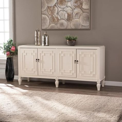 Console Cabinet Classic, Wood Accent Cabinet, Wide Sideboard, Antique Sideboard, Carved Doors, Wood Accent, Accent Cabinet, Furniture Deals, Sideboard Buffet