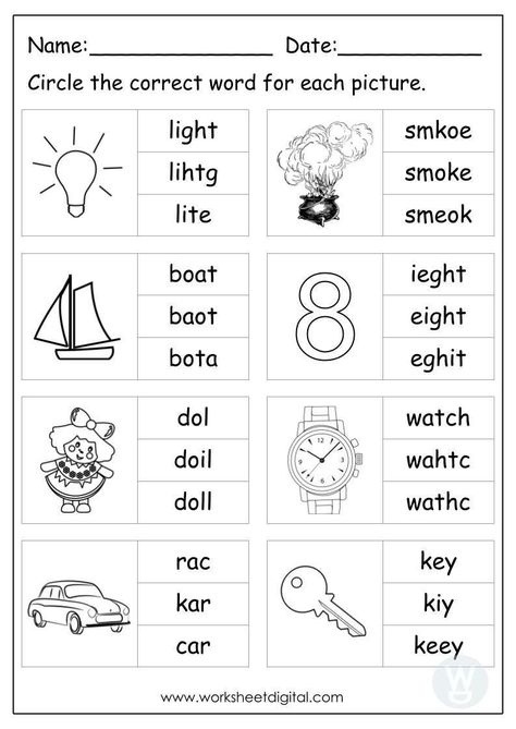 10 Printable Circle the Correct Word, Spelling for Kindergarten Preschool Homeschool, Homework Practice, Word Recognition - Etsy Canada | Spelling worksheets, Spelling word activities, Spelling word practice Word Recognition Activities Kindergarten, Spelling Words Kindergarten, Kids Spelling Practice, Spelling Activities For Preschoolers, Spelling Words For Kindergarten, Spelling Worksheets 1st Grade, First Grade Spelling Words List, Site Words For Kindergarten, Spelling Activities For First Grade