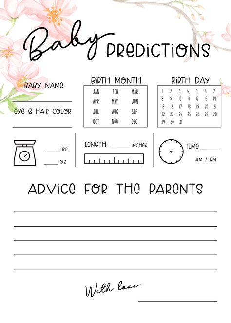 Free printable baby shower prediction game and advice cards! Perfect for a low-key activity to do during your baby shower! Advice For Mommy To Be Printable Free, Baby Shower Activities Not Games, Free Baby Shower Games Printables, Baby Predictions Printable, Baby Shower Games Free Printables, Baby Shower Games Ideas, Baby Shower Printable Games, Shower Song, Baby Shower Predictions