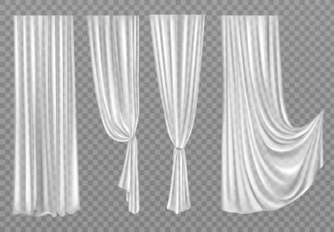 White curtains isolated on transparent F... | Free Vector #Freepik #freevector #freelight #freeart #freeroom #freewhite 3d Vector Illustration, Curtains Vector, Curtain Drawing, Theatre Curtains, Unique Curtains, Plain Curtains, Rome Antique, 3d Vector, Curtain Room