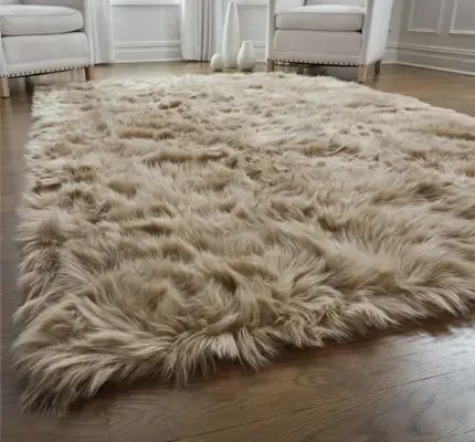 Best Places to Shop for Machine-Washable Kitchen and Dining Rugs | Kitchn Faux Fur Area Rug, Fur Carpet, Durable Carpet, Shag Carpet, Faux Fur Rug, Soft Flooring, Rustic Cabin Decor, Plush Carpet, Fluffy Rug