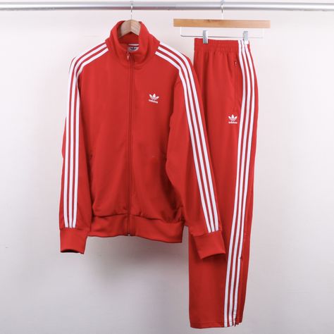 The adidas Firebird Tracksuit Is Back ... Orange Lucozade, Red Tracksuit Outfit, Adidas Tracksuit Mens, Red Adidas Tracksuit, Adidas Aesthetic, Adidas Firebird, Red Tracksuit, Burmese Clothing, Tracksuit Outfit