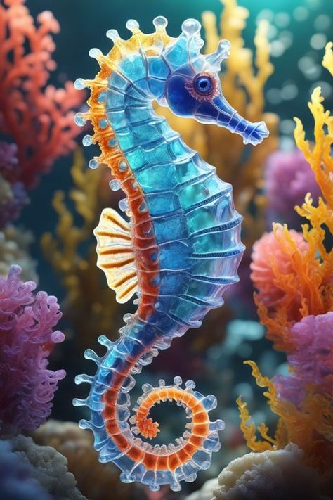 Ocean Creatures Art, Sea Creatures Art, Seahorse Art, Deep Sea Creatures, Beautiful Sea Creatures, Underwater Creatures, Art Making, Sea Horse, Sea Art