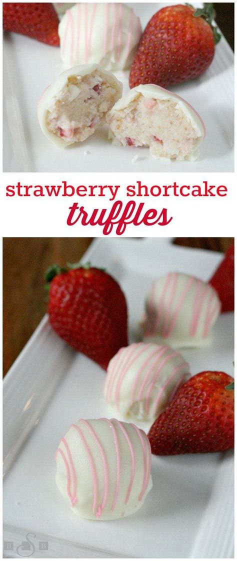 Strawberry Shortcake Truffle, Strawberry Truffles, Savory Cakes, Cookie Balls, Dessert Truffles, Candy Truffles, Dessert Bites, Truffle Recipe, Cake Truffles