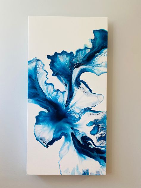 Acrylic Fluid Art Ideas, Fluid Art Acrylic Paintings, Acrylic Pouring Art Ideas, Paint Pouring Art, Acrylic Fluid Art, Abstract Ocean Painting, Pour Paint, Easy Flower Painting, Acrylic Pouring Techniques