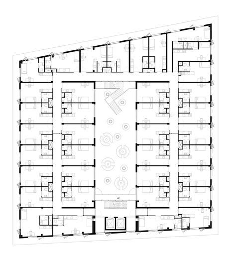 Gallery of Erasmus Campus Student Housing / Mecanoo - 12 Dorm Planning, Campus Dorm, Dorm Layout, Social Housing Architecture, Student Hotels, Student Hostel, Landscape Architecture Plan, Hotel Floor Plan, Dormitory Room