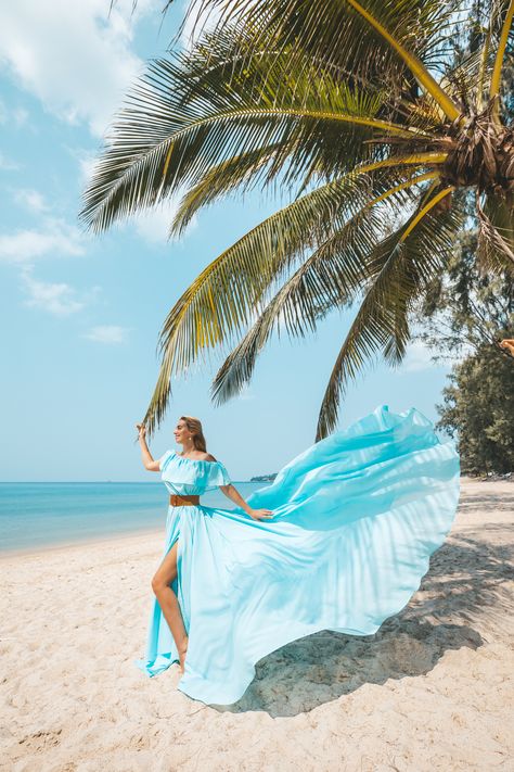 Light long and flowy dress photography Beach Photoshoot Dress, Flowy Dress Photoshoot, Beach Dress Photoshoot, Engagement Photo Dress, Debut Photoshoot, Beach Photo Session, Dress Photoshoot, Flowy Summer Dresses, Pose Fotografi