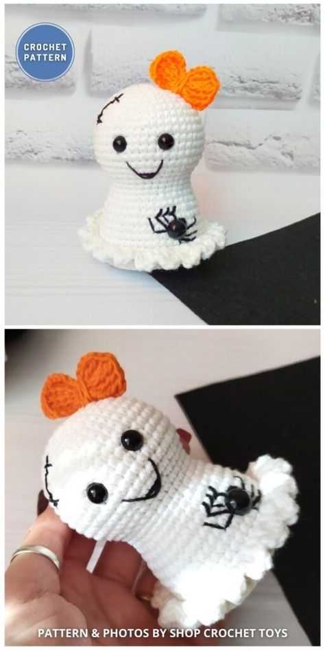 Knitted Halloween Ghosts, Fall Crochet Stuffies, Crochet Halloween Ghost Patterns Free, Christmas Crochet Patterns Free Amigurumi Snowman, Crocheted Ghosts Free Pattern, Ghost Pillow Crochet Pattern, Crochet Patterns Ghost, Glow In The Dark Crochet Patterns, F Bomb Crochet Pattern Free