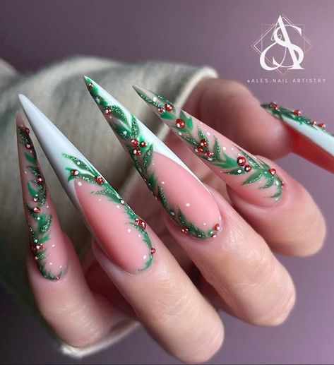 December Nails, Sweater Nails, Stiletto Nails Designs, Christmas Nails Acrylic, Festival Nails, New Year's Nails, Xmas Nails, Christmas Nail Designs, Christmas Nail