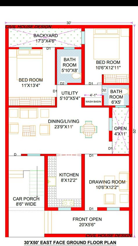 30x50 House plans | 1500 sq ft House Design | 30*50 House Plan | 30x50 East Facing House plans #30x50House #30x50HousePlan #30x50HouseDesign #1500sqftHouse #1500sqftHousePlan #30by50House #CivilHouseDesign #HouseDesign https://youtu.be/POJiqHqboi8 30 X 40 House Plans 3 Bedroom, House Plans 30 X 50, 50 By 50 House Plans, 30x50 House Plans East Facing With Vastu, 30x 50 House Plans, 30 X 50 House Plans East Facing, 30 By 50 House Plans Design, 30×50 East Facing House Plan, 50x30 House Plans Layout