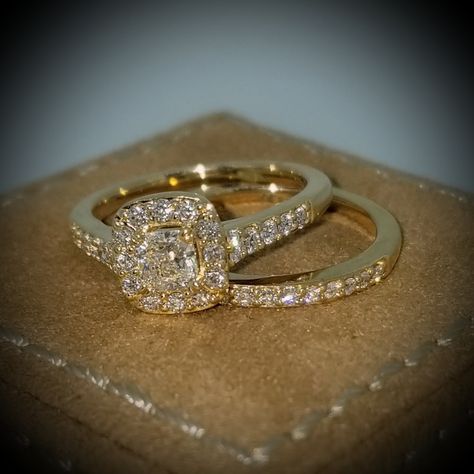 Bride Wedding Ring Gold, Gold Wedding Rings Big, Big Wedding Rings Gold, Gold Square Wedding Rings, Gold Plated Wedding Rings, Wedding Ring Sets Gold, Yellow Gold Cushion Cut Engagement Ring, Gold Wedding Ring Women, Marriage Rings