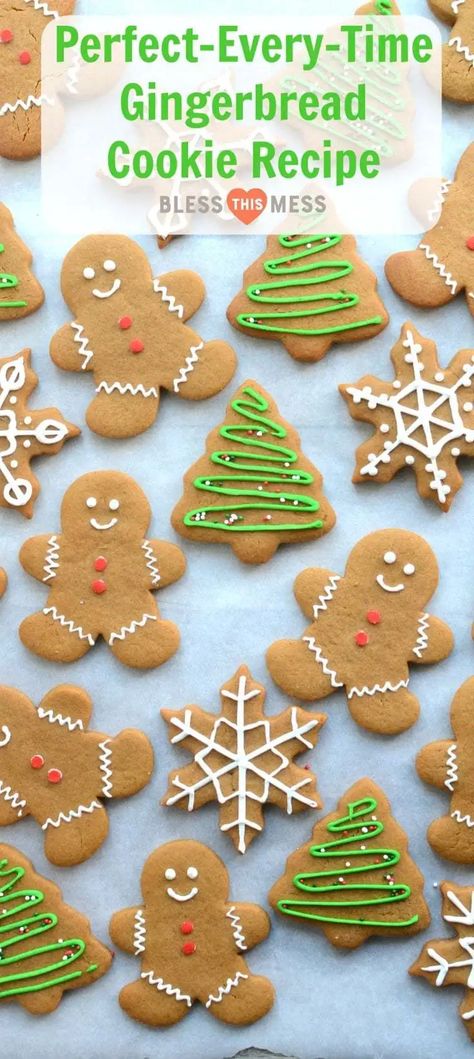 Soft Recipes, Spiced Cookies, Easy Gingerbread Cookies, Best Gingerbread Cookies, Soft Gingerbread, Cookie Gingerbread, Soft Cookie Recipe, Gingerbread Cookies Decorated, Cut Out Cookie Recipe