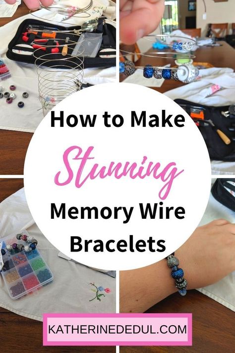 One of my favorite beginner bracelet projects is using memory wire. Check out this simple guide to making your next stunning, yet simple bracelet and get started today! How To Make Memory Wire Bracelets Tutorials, Memory Wire Cuff Bracelet Diy, Memory Wire Bracelets Diy How To Make, Making Memory Wire Bracelets, Memory Bracelets Diy, Easy Diy Bracelets Beads, Bracelet Wire Jewelry, Making Jewelry For Beginners Bracelets, How To Make Wrap Bracelets