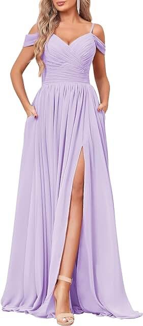 Amazon.com: Lilac Bridesmaid Dresses Prom Dresses Long A Line, Flowy Prom Dresses, Flowy Bridesmaid Dresses, Burgundy Bridesmaid Dresses Long, Wedding Corset, Lavender Bridesmaid Dresses, Lilac Bridesmaid Dresses, Split Prom Dresses, Beach Bridesmaid Dresses