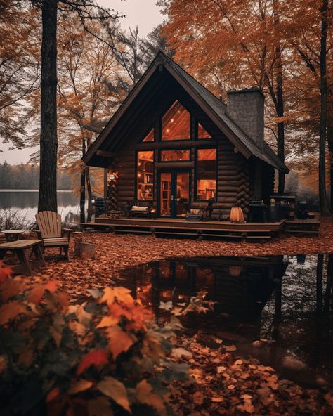 Fall Cabin Aesthetic, Cozy Cabin Aesthetic, Cabin Wallpaper, A Cabin In The Woods, Cabin Aesthetic, Fall 24, Spooky Szn, Winter Cabin, Cottage Cabin