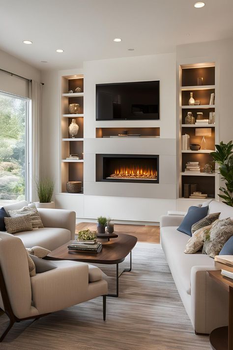 Living room built in cabinets