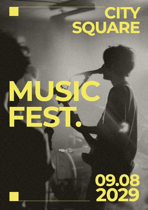 Music festival poster template, editable design | premium image by rawpixel.com / bass Music Band Posters Graphic Design, Minimalist Concert Poster, Poster Design Music Festival, Classical Concert Poster Design, Music Festival Flyer Design, Concert Design Poster, Poster Festival Music, Music Festival Graphic Design, Music Festival Poster Design Inspiration