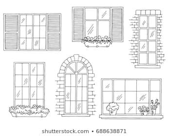 Windows vector Images, Stock Photos & Vectors | Shutterstock Window Sketch, Window Drawing, Interior Design Sketches, Architecture Concept Drawings, Sketch Illustration, House Drawing, Drawing Images, Urban Sketching, Illustration Vector