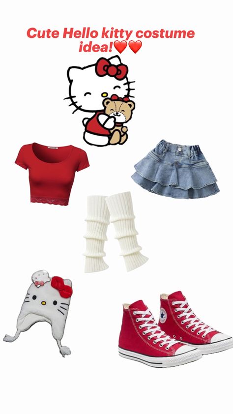 Hello Kitty Halloween Costume, Hello Kitty Costume, Kitty Costume, Horror Halloween Costumes, Duo Costumes, Hello Kitty Dress, Cute Hello Kitty, Trendy Halloween Costumes, Hello Kitty Halloween