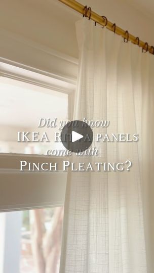 11K views | Imagine my surprise when I discovered that these IKEA Ritva curtains already come with pinch pleating tape sewed on back! Pinch pleating takes curtains... | By Lizzie Gaines RealtorFacebook Ikea Ritva Curtains, Pinch Pleat Curtains Diy, Ritva Curtains, Curtain Alternatives, Grand Millennial Decor, Grandmillenial Style, Grand Millennial Style, Cordless Blinds, Preppy Decor