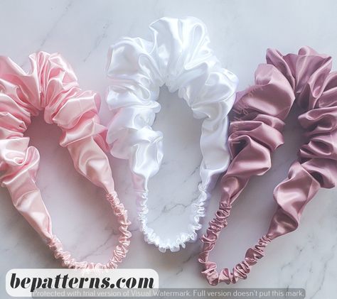 Diy Hair Accessories For Women, Scrunchies Headbands, Scrunchie Headband, Statement Headband, Crochet Hairband, Diy Hair Scrunchies, Diy Hair Accessories Ribbon, Headband Diy, Hair Tie Accessories