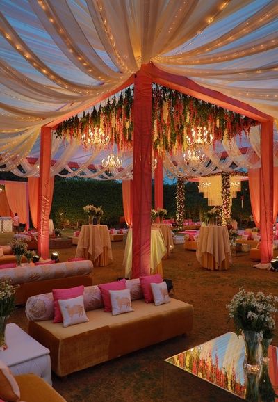 Abhinav Bhagat Haldi Gazebo Decor, Indian Gazebo, Backyard Wedding Setup, Hindu Wedding Reception, Outdoor Wedding Setup, Stage Decoration Photos, Gazebo Wedding Decorations, Hanging Florals, Indian Wedding Decorations Receptions