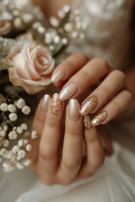 Get inspired by these 101 stunning gold wedding nails for a perfect bridal look. #GoldWeddingNails #WeddingNailDesigns #BrideInspiration Click to explore more! Nailart For Wedding Indian, Out Of The Box Nail Designs, Bride Nail Art Ideas Wedding Day, Marriage Nail Art, Indian Nails Wedding, Nail Art For Indian Wedding, Nails Extensions Designs, Gold Nails For Wedding, Golden Ombre Nails