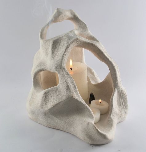 Organic Bone Form Sculpture - Etsy Subtractive Ceramics, Light And Shadow Sculpture, Unconventional Ceramics, Unique Clay Sculptures, Large Ceramic Sculptures, Beginner Sculpture, Functional Art Ideas, Negative Space Ceramics, Jungian Shadow