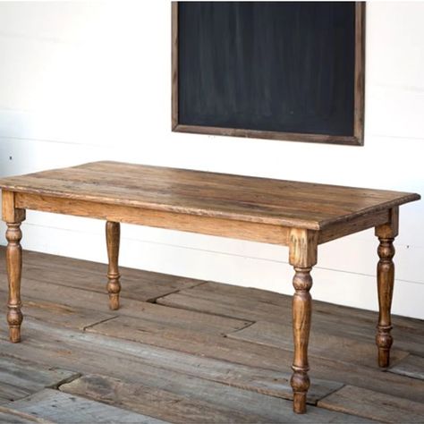 Wood Dining Tables - Iron Accents Dining Table Painted, Antique Farm Table, Farm Style Table, Farm House Table, Painted Fox Home, Farmhouse Patio, Farmhouse Kitchen Tables, Diy Dining, Park Hill