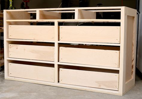 Build A Dresser, Diy Dresser Build, Diy Chest Of Drawers, Diy Dresser Plans, Jen Woodhouse, Dresser Plans, Architecture Antique, Murphy Bed Plans, Dresser Furniture