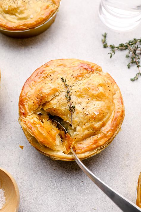 This Vegan Pot Pie Recipe is ultimate comfort food! The rich creamy vegetable filling and buttery flaky crust. Easily gluten free! Vegan Pot Pie Recipe, Vegan Pot Pie, Veggie Pot Pie, Vegan Pot Pies, Vegan Pie Crust, Pot Pie Recipe, Vegan Pie, Vegan Mayonnaise, Pot Pies Recipes