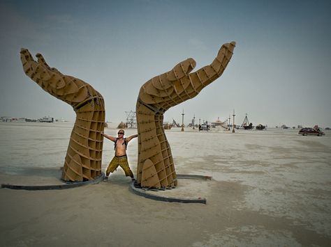 Hands, Black Rock City, Burning Man 2013, Cargo Cult Burning Man Pictures, Burning Man Images, Mens Festival Fashion, Burning Man Art, Black Rock City, Rock City, Burning Man Festival, Hands Together, Black Rock