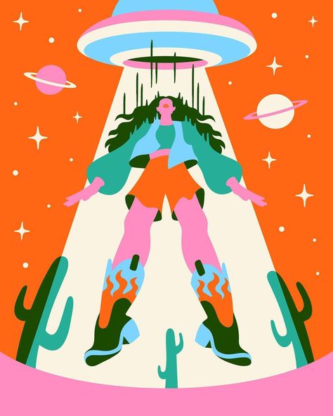 Alien Desert, Bold Women, Sketching Ideas, Collective Consciousness, Art Appliqué, Simple Poster, Wall Murals Painted, Close Encounters, Woman Illustration