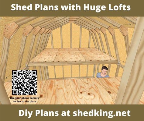 16x12 Shed Plans, 12x16 Shed Plans With Loft, 20x20 Shed Plans, Barn Shed Ideas, 12x24 Shed, 12x20 Shed Plans, Diy Sheds, Cool Sheds, Storage Building Plans