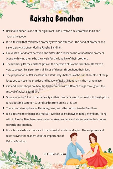 10 Lines on Raksha Bandhan | Best Raksha Bandhan Essay in English Raksha Bandhan Chart For School, Rakshabandhan Captions, Raksha Bandhan Captions, Lines For Brother, Raksha Bandhan Drawing, Snap Captions, Raksha Bandhan Cards, Raksha Bandhan Images, Raksha Bandhan Wishes