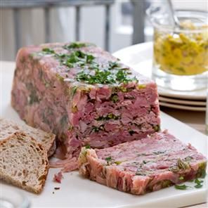 Ham hock terrine Recipe | delicious. Magazine free recipes Ham Hock Terrine Recipe, Ham Hock Terrine, Pork Terrine, Ham Hock Recipes, Terrine Recipe, Head Cheese, Pork Hock, Pate Recipes, Ham Hock