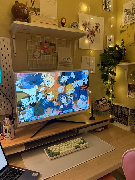 ghibli aesthetic room anime room aesthetic decor bedroom ideas bedroom makeover house aesthetics interior bedroom home decor ideas room ideas anime bedroom inspiration manga shelf cute mikey takemichi mitsuya anime room aesthetic studio ghibli green plants ace one piece mechanical keyboard monitor kon k-on gaming setup levi yuta jjk aot attack on titan totoro #anime #animedesk #aestheticdesk #whitesetup #animeroom #cuteanimedesk #minimal #white #monitor #desk #deskinspo #tokyorevengers Anime Desk Ideas, Aesthetic Room Anime, Anime Desk Setup, Ghibli Aesthetic Room, Studio Ghibli Bedroom, Anime Room Aesthetic, Studio Ghibli Room, Ghibli Green, Room Inspiration Vintage