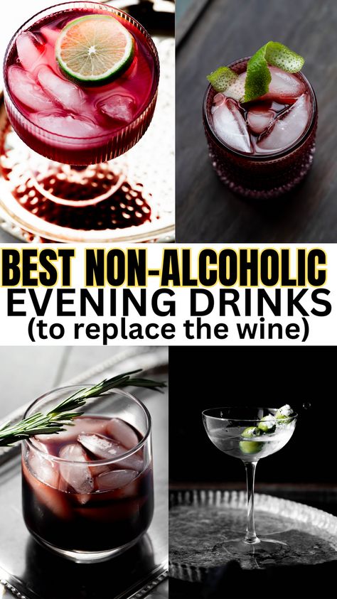 Easy Mocktails, Best Non Alcoholic Drinks, Mocktail Drinks, Non Alcoholic Wine, Alcohol Free Drinks, Drink Recipes Nonalcoholic, Dry January, Non Alcoholic Cocktails, Fancy Drinks