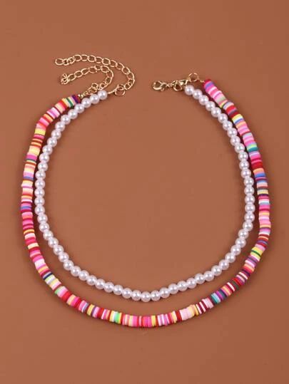 Clay bead necklace