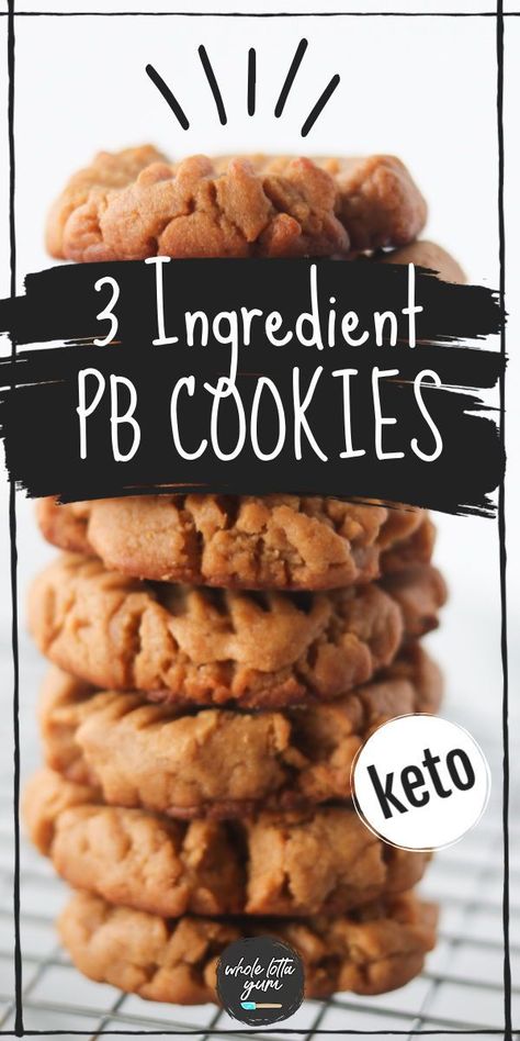 EASY 3 ingredient keto peanut butter cookies make such a quick keto dessert recipe. These healthy peanut butter cookies with 3 ingredients are also gluten free, low carb, and sugar free. Quick Keto Dessert, Diet Salad, Healthy Peanut Butter Cookies, Snack Easy, Keto Peanut Butter Cookies, Keto Peanut Butter, Low Carb Peanut Butter, Keto Snack, Healthy Peanut Butter