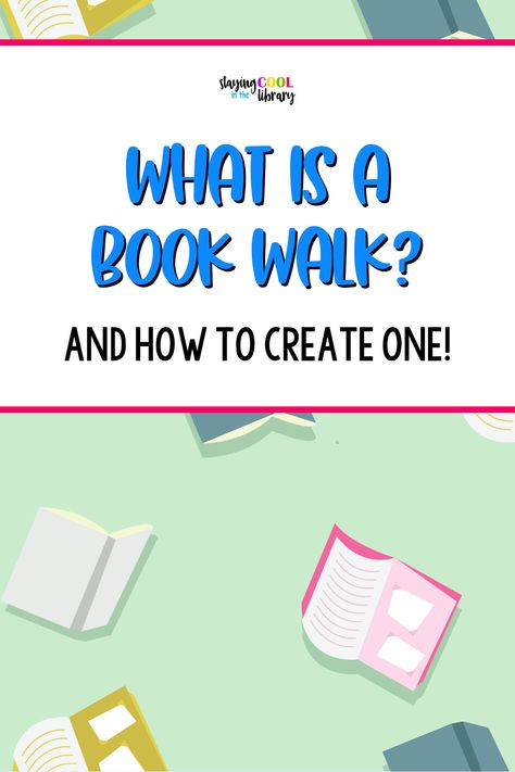 Creative Library Ideas, Story Walk Book Ideas, One Book One School Ideas, Library For Kindergarten, Story Walks For Kids, Library Fundraising Ideas, Crafts Using Books, One School One Book Elementary Ideas, Book Walk Ideas